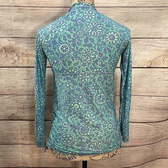 Coolibar Lawai Ruche Swim Shirt Youth Size Medium UPF 50 Half Zip RashGuard - Picture 7 of 10